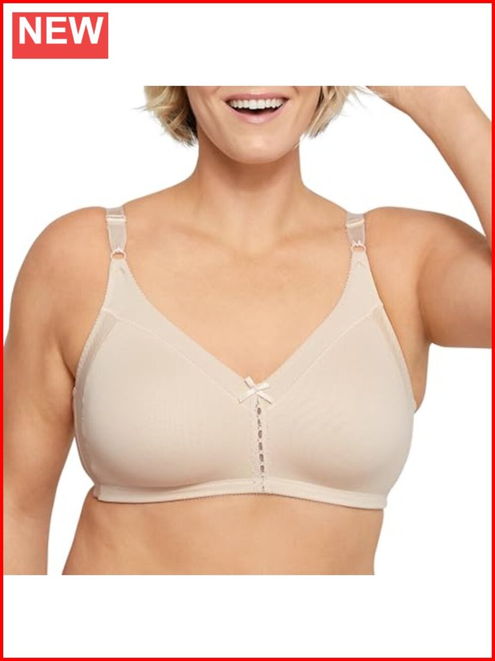 Bali Women's Double Support Wireless Cotton T-Shirt Bra Full Coverage